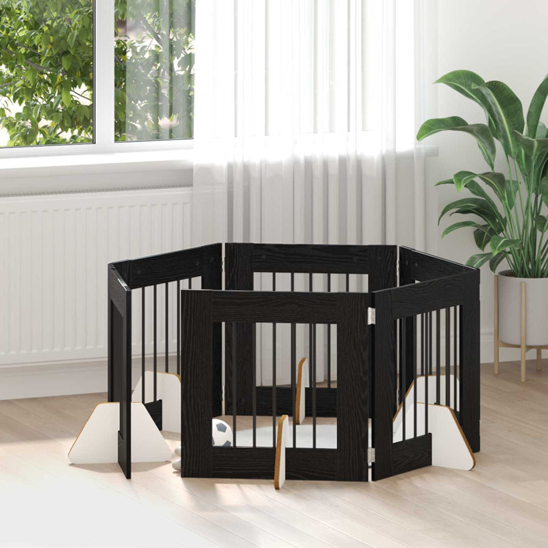 Pet Crate, 60cm H x 120.5cm W x 34cm D, Black Oak