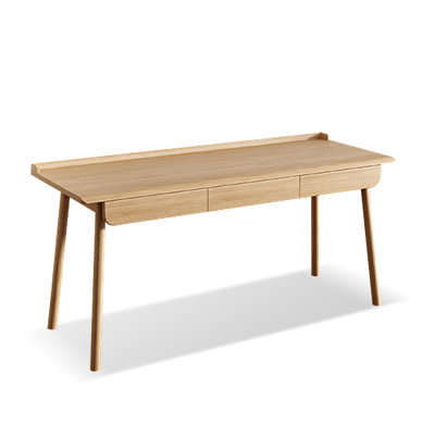 Burlywood Rectangular Solid Wood with 3 drawers desk