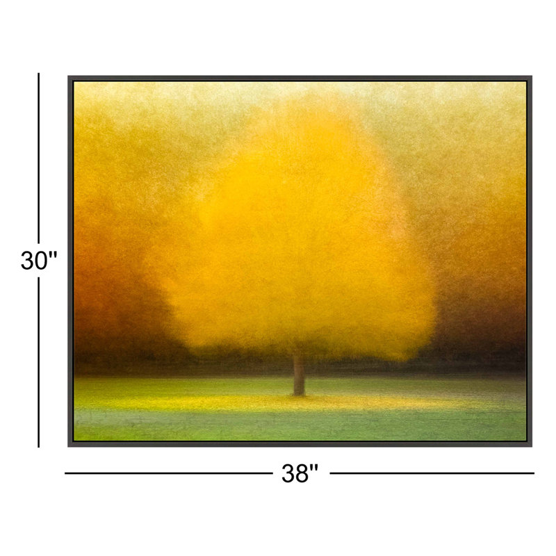 Idyl Wood by Laura Zimmerman - Framed Wall Art, Black Framed Canvas, 30" H x 38" W