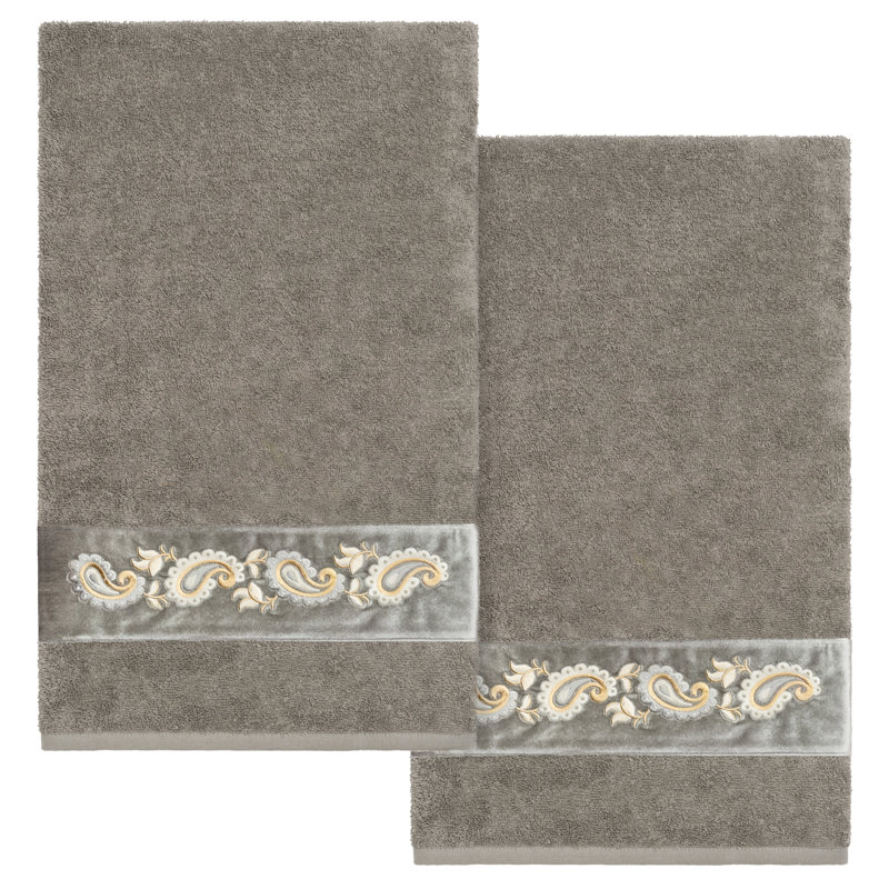  Serviette de bain 100% coton turc, Gris foncé
