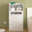 Commode haute 4 tiroirs en bois, commode verticale avec station de charge et lumières DEL, commode pour chambre à coucher