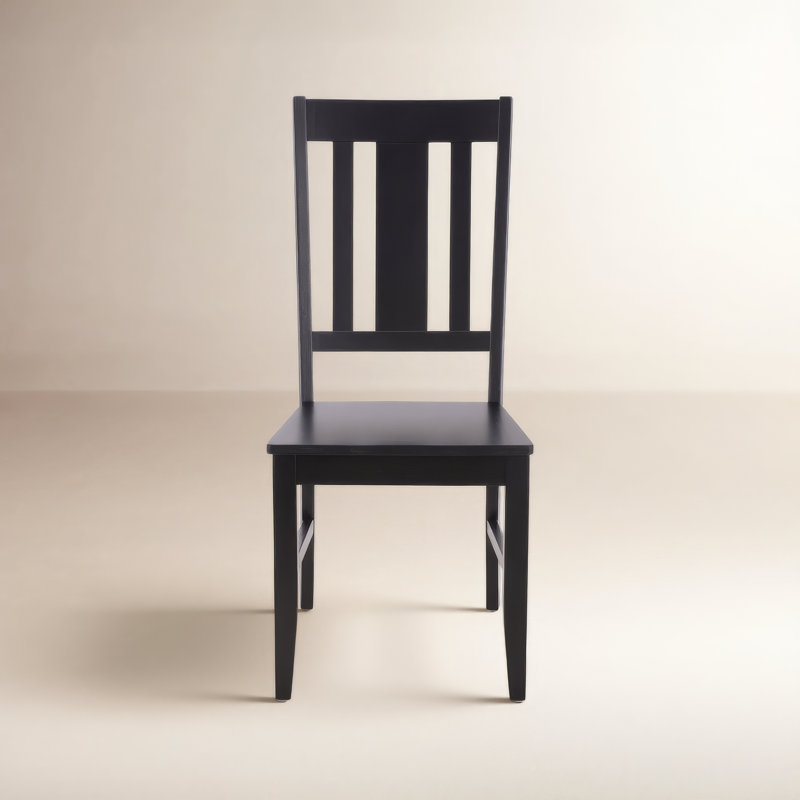 Caria Sam Slat Back Side Chair, Black