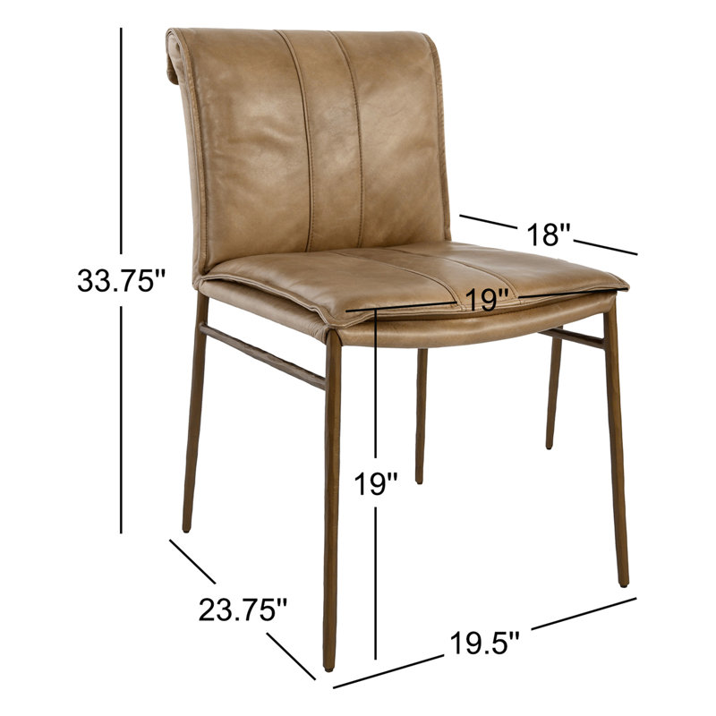 Chaise d'appoint en cuir Mayer, Tanné