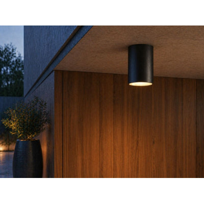 Cylindre encastré modulaire noir de 8 po