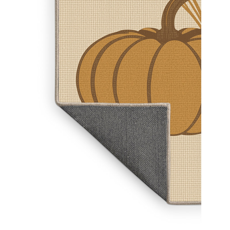 Soft Plush Fannin Thanksgiving Modern & Contemporary Abstract Area Rug in Beige – Beige Binding, 7x10