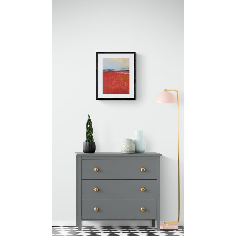 Fire Sea Print by Victoria Primicias, Black Framed Paper, 21.25" H x 17.25" W