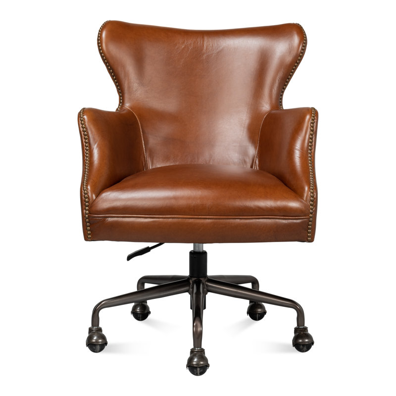 McKellen Genuine Leather Executive Chair, Vintage Cigar