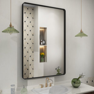 Nicat High-Strength Tempered Glass and Aluminum Alloy Framed French Cleat Mounted Wall Mirror