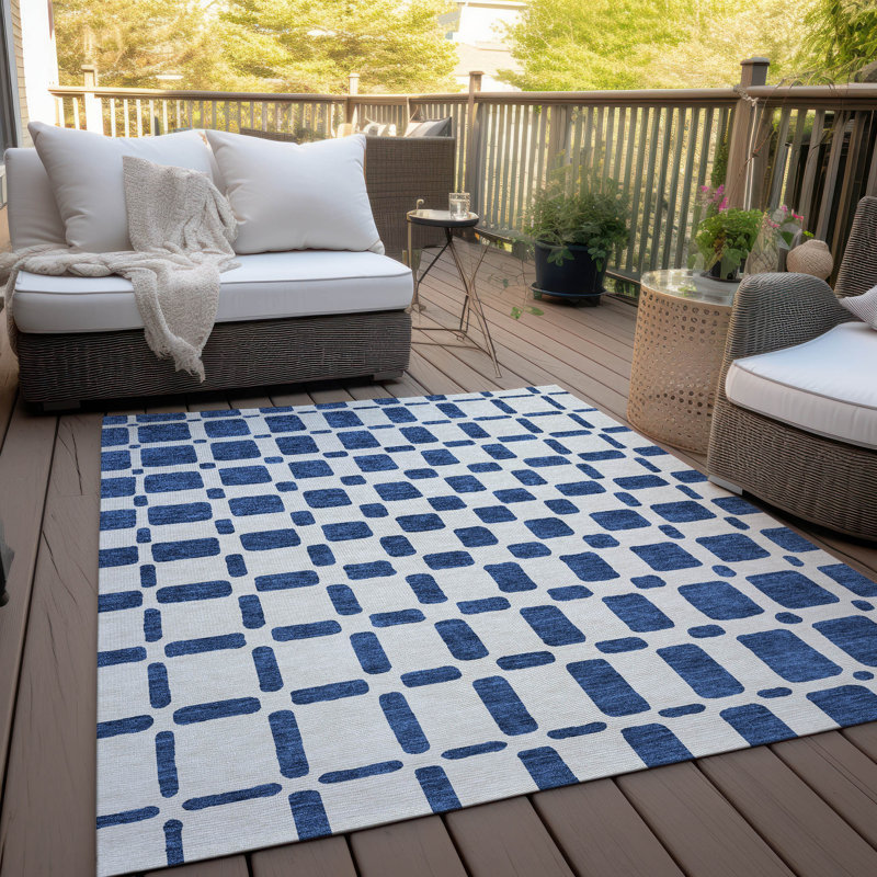 Chasadee Geometric Indoor / Outdoor Rug, Rectangle 9' x 12'