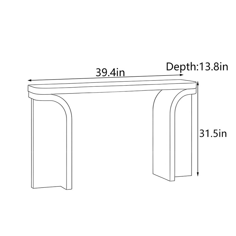 Console Italian Minimalist, H 31,5 po x l 39,4 po x P 13,8 po