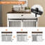 Large Dog Crate Furniture with Drawer Storage, Sliding Doors, Rotating Bowls-914964206