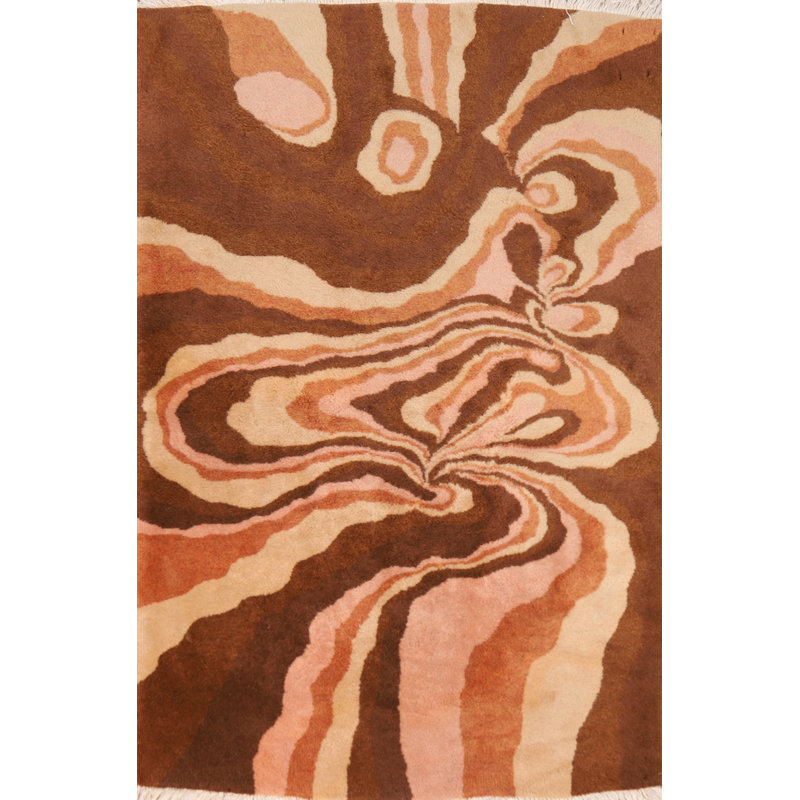 Tapis contemporain contemporain abstrait 3 x 5