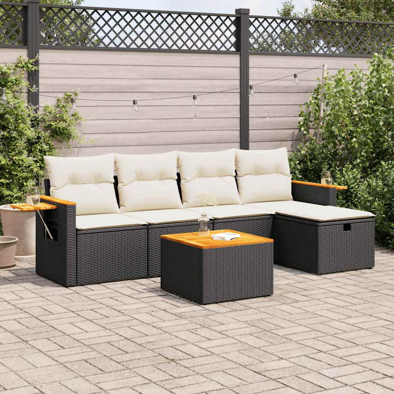 Vidaxl Garden Sofa Set Black