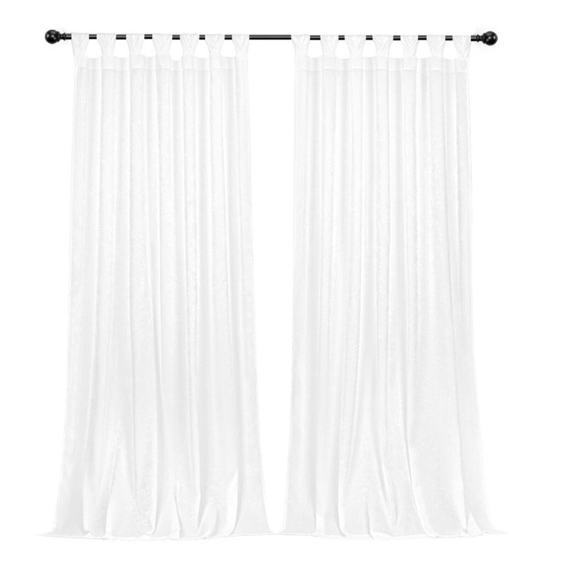 Room Darkening Curtain Pair, White, 52" W x 84" L