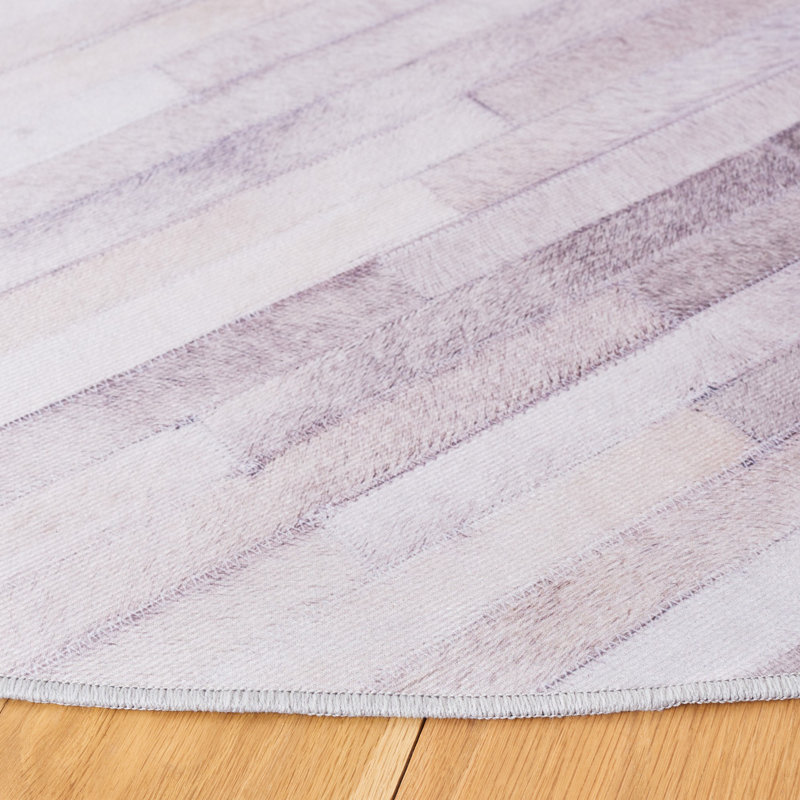 Aureli Performance Machine Washable Abstract Rug, Round 6'