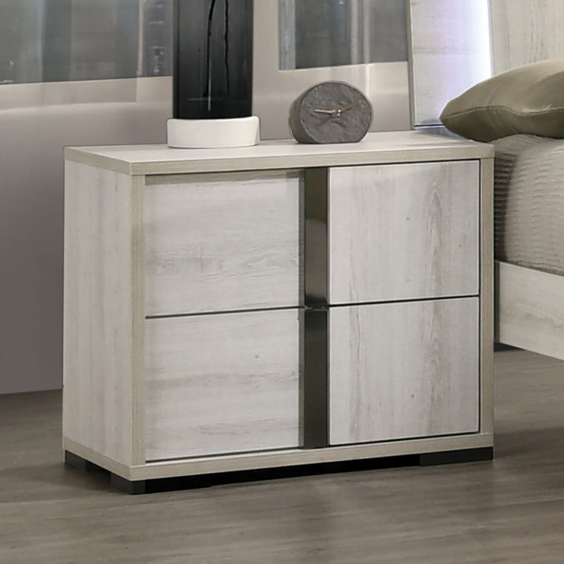 Table de chevet, blanc délavé