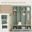 Farmhouse Hall Tree with 8 Hooks, Storage Bench & Open Compartments, Mint Green-971754450
