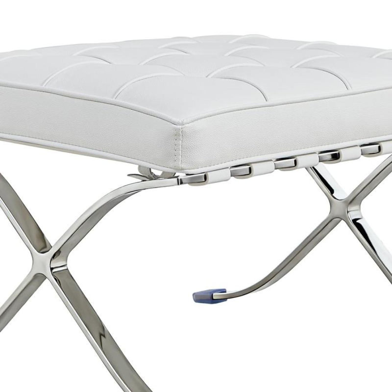 Méridienne pliable avec repose-pieds Modern Sofa, Blanc