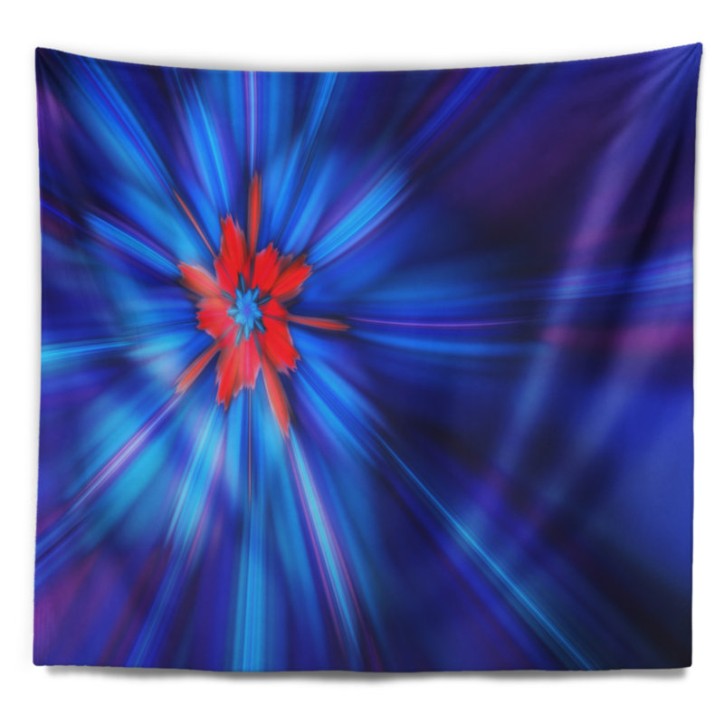 Tapisserie de feux d'artifice floraux, H 78 po x l 92 po