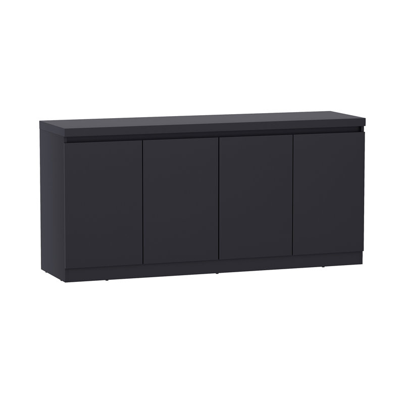 Griffin 62" Modern 6-Shelf Sideboard in Onyx, Onyx