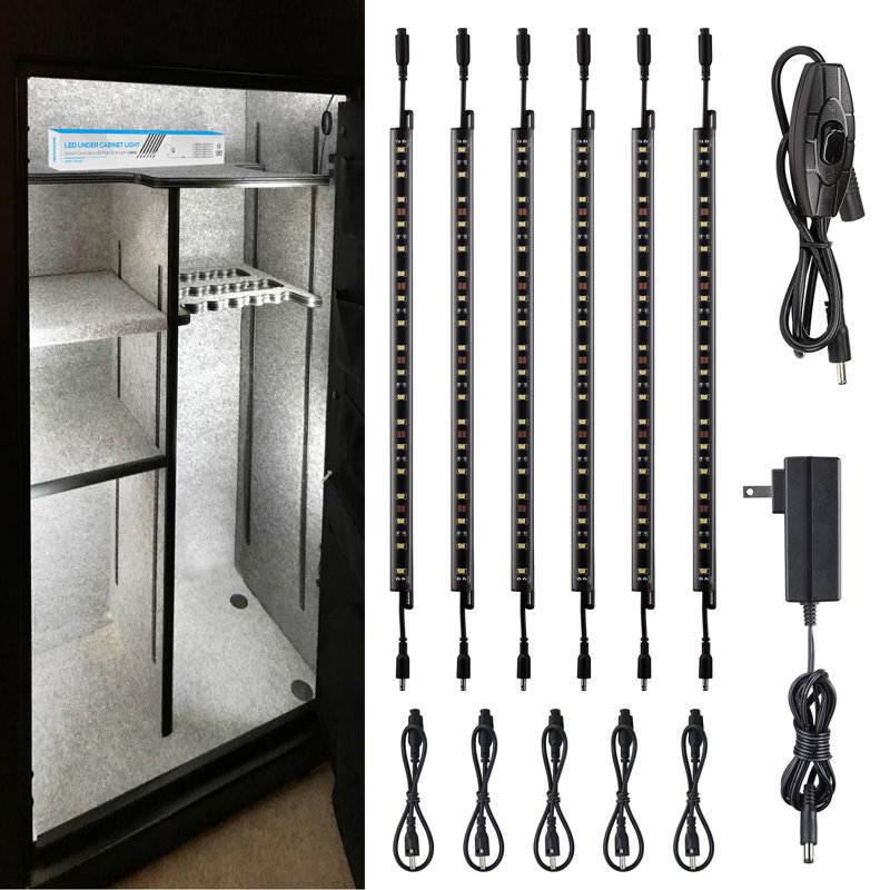 Ensemble d'éclairage DEL 12 po pour coffre-fort d'armes Gunbox, 6 barres lumineuses connectables avec interrupteur à bascule, lumière du jour