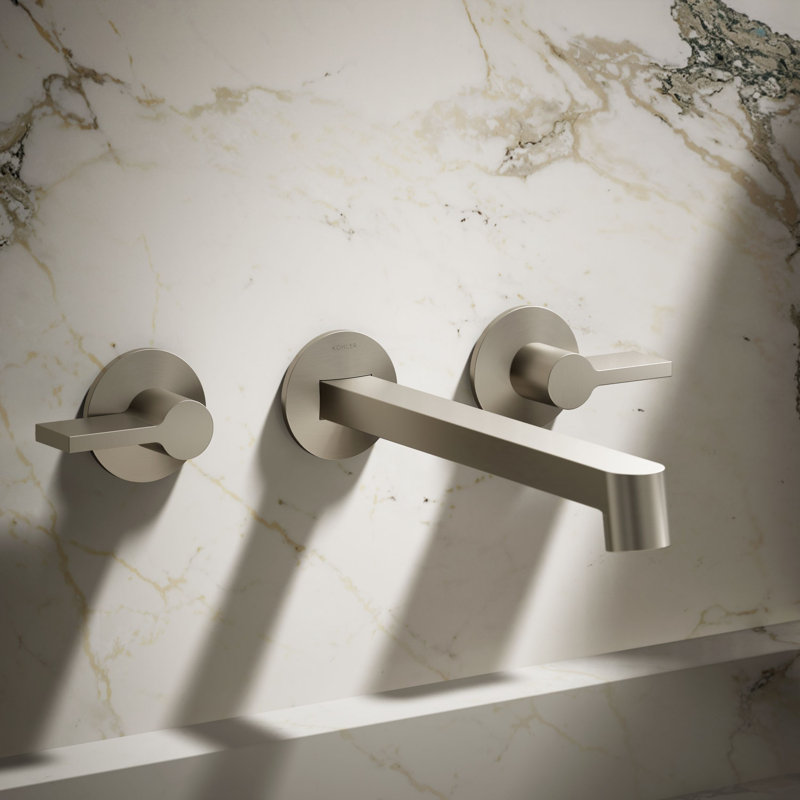 Components Wall-Mount Bathroom Sink Faucet Trim, Vibrant Brushed Nickel