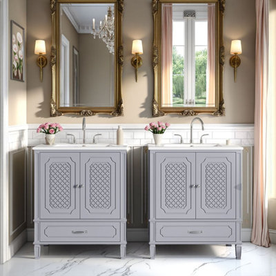 Ensemble de meuble-lavabo double 60 po