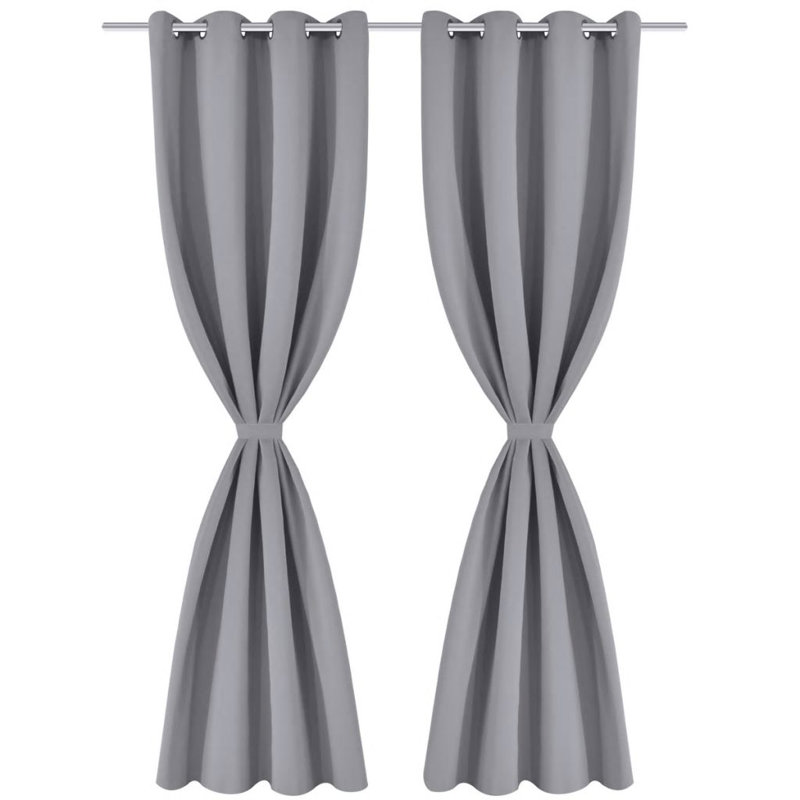 Bacall Blackout Curtain Single Panel, Grey