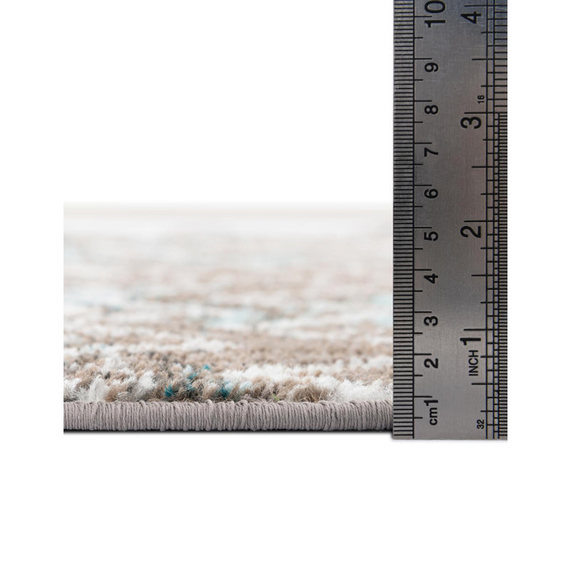 Somerville Geometric Indoor Rug, Rectangle 10'8" x 14', Gray/Blue