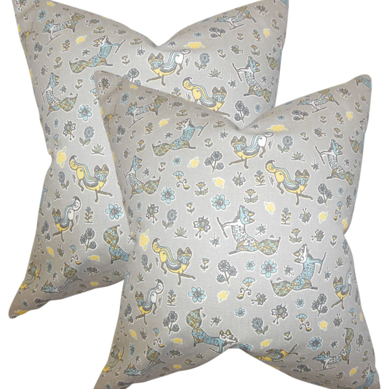  Coussin en coton Floral