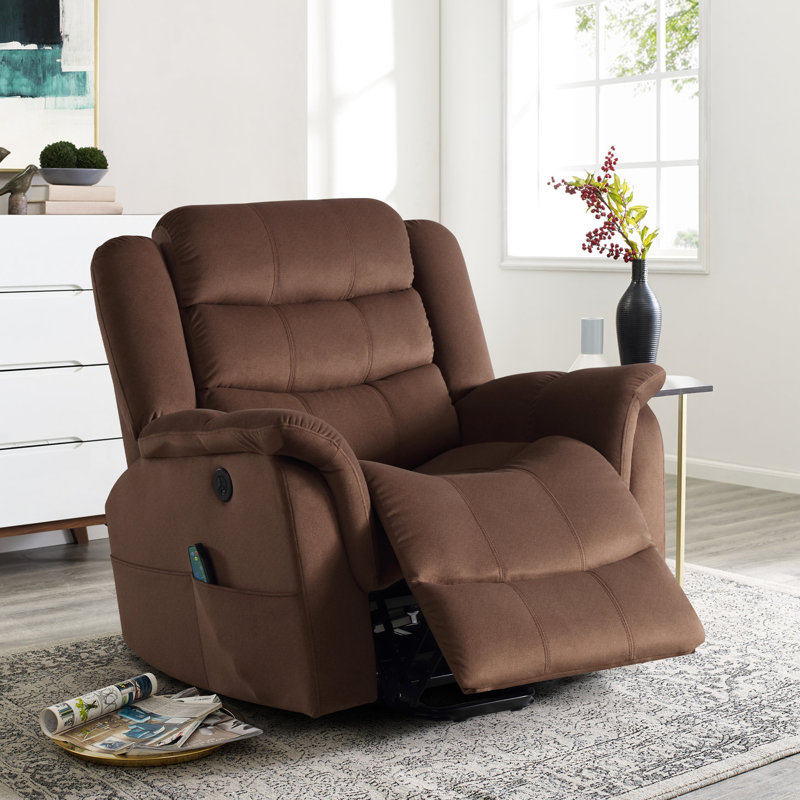 Fauteuil inclinable Lomond, Microfibre/microsuède brun