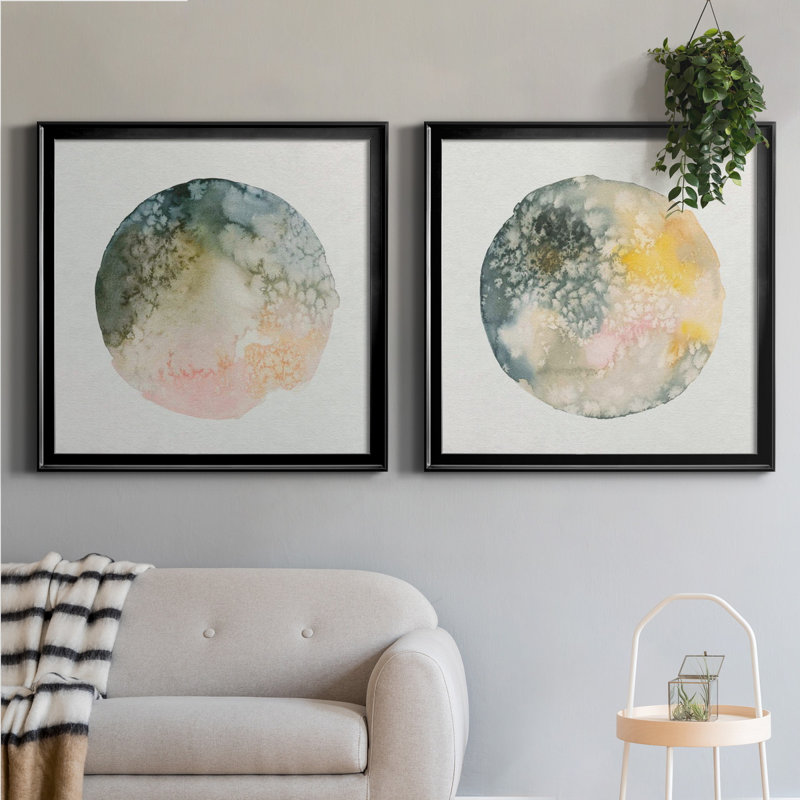 Cosmic View I Cosmic View I - Ensemble de 2 cadres photo, H 26,5 po x l 53 po x P 1,5 po, Toile avec cadre noir, Pas de tapis