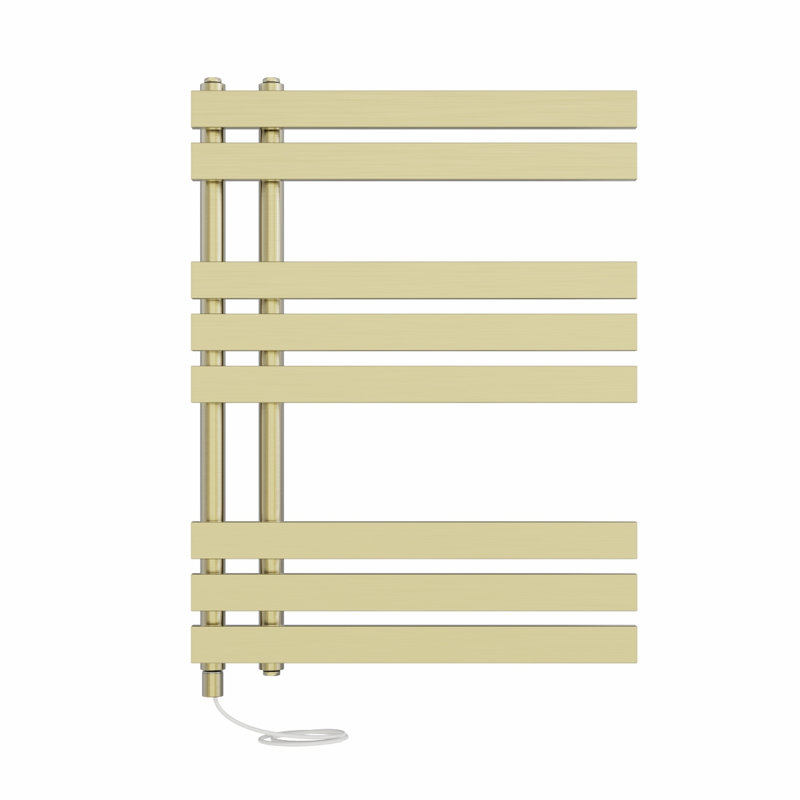 Azueta Designer Towel Rail Heated Towel Rails, Brushed Brass, 80cm H x 60cm W x 7.35cm D