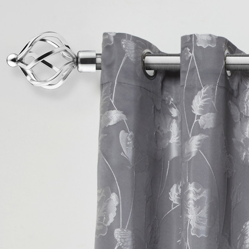 Abeer Extendable Eyelet Curtain Pole and Hardware Set, Chrome, 1.6 - 3m