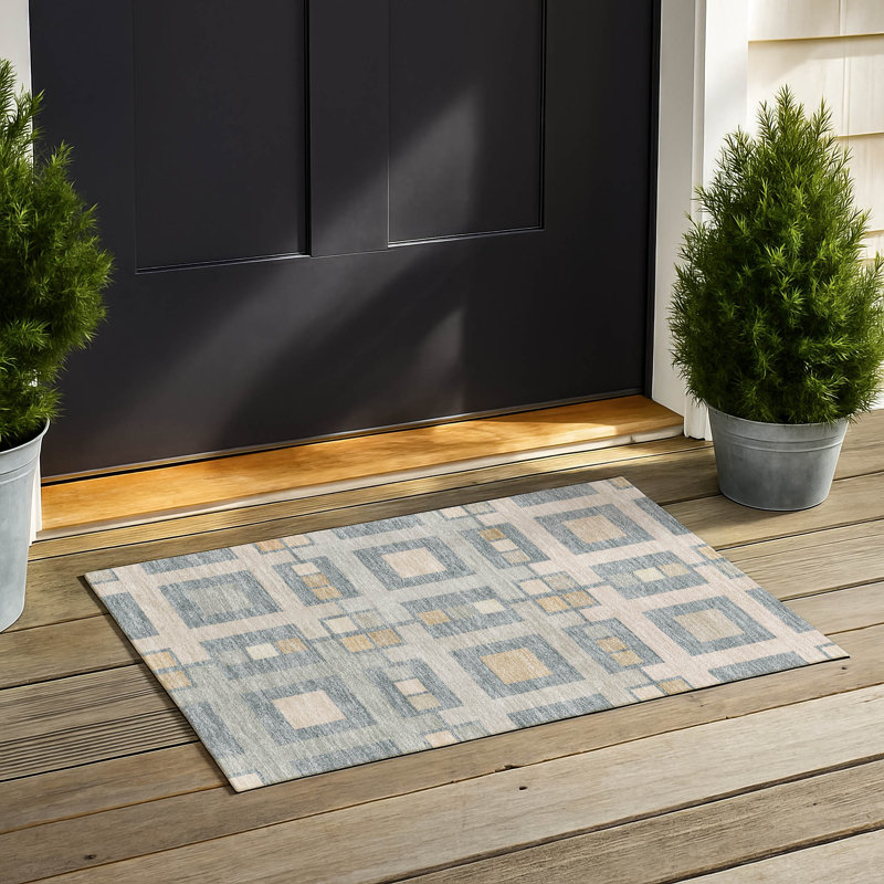 Machine Washable Indoor/Outdoor Chantille ACN2889 Geometric Rug, Sky, 2'6" x 3'10"