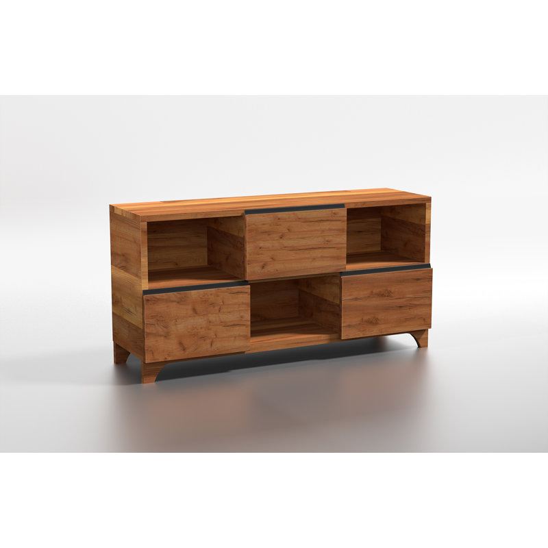 Muskota Solid Wood 150cm W 3 - Drawer Chest of Drawers, Oak Brown
