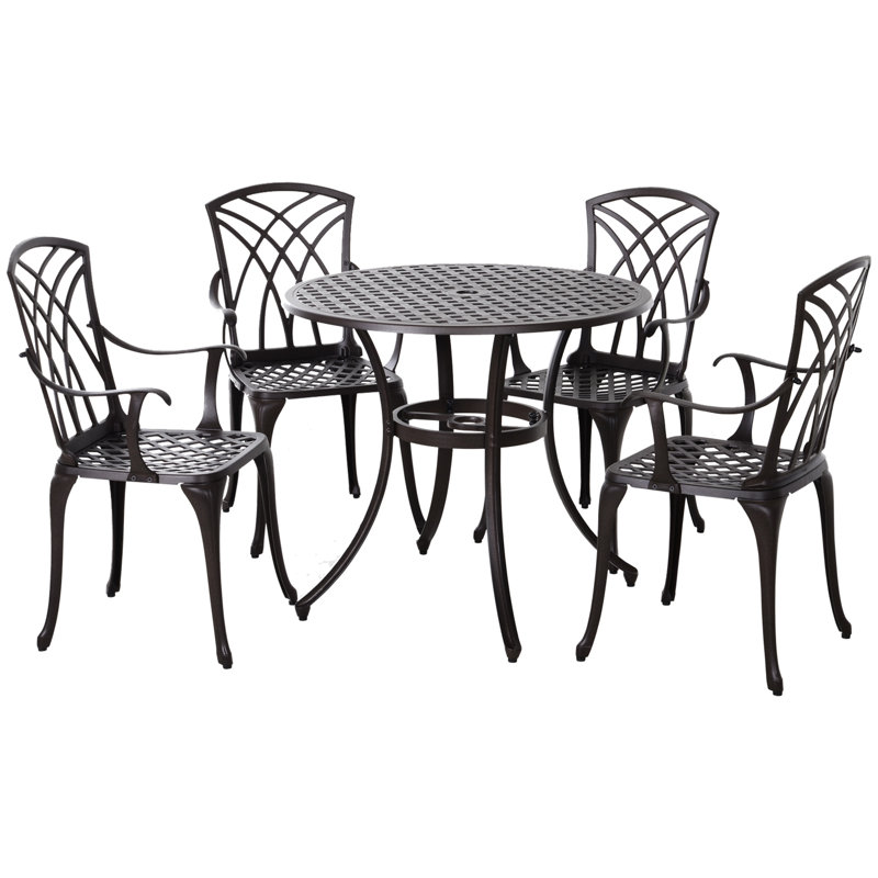 Patio Dining Set with, Light Black