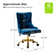 Lisa Swivel Height-Adjustable Wingback Tilting Velvet Task Chair with Tufted Naihead Trim