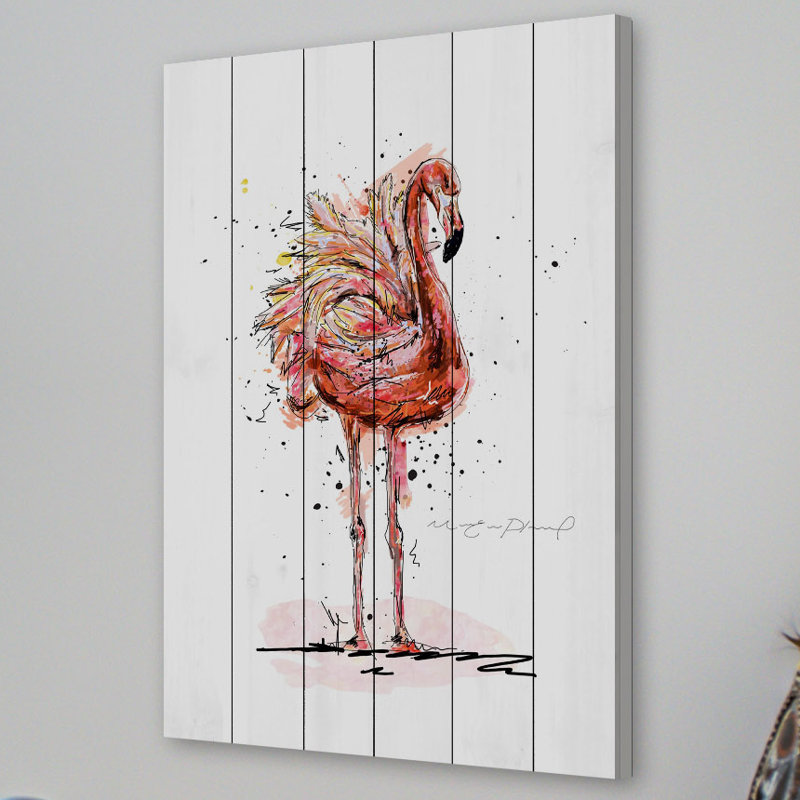 « flamand », impression, H 45 po x l 30 po x P 1,5 po, Bois blanc