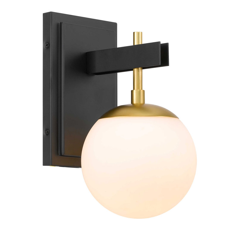 Éclairage pour salle de bain 1 lumière Allie, noir / laiton satiné, Noir / laiton satiné