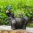 Handmade Hippo Statue Flowerpot Planter