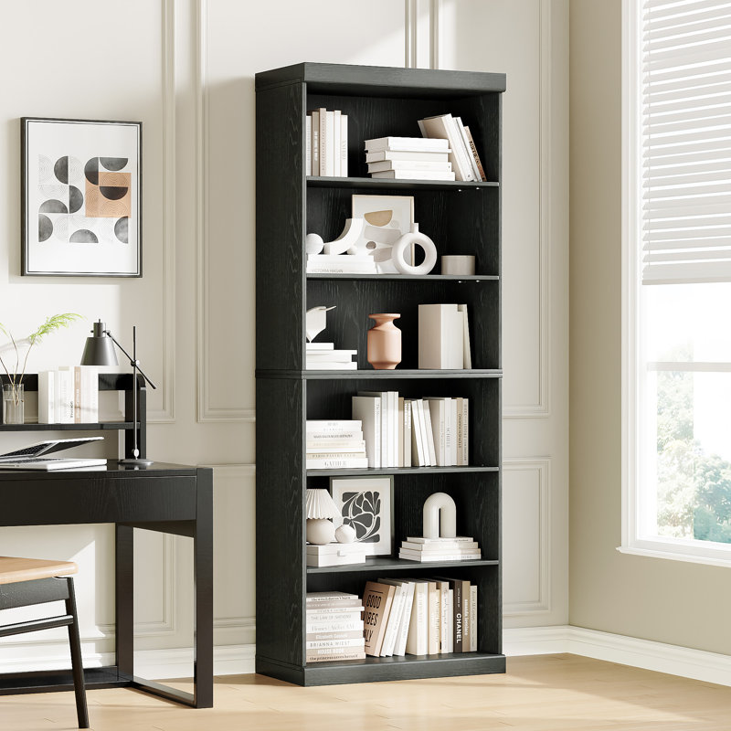 Bibliothèque 82 po H 82 po x l 31 po, (6 tablettes) H 208,3 po x l 78,7 po x P 40,6 po, Noir