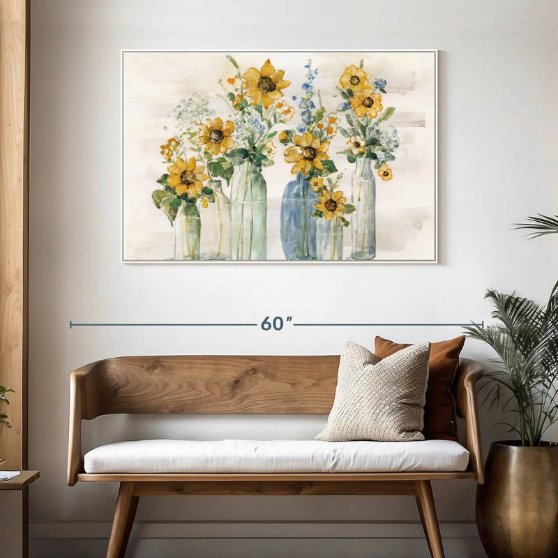 Tournesol spectaculaire, Cadre flottant blanc, 25 po x 17 po