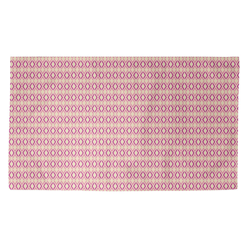 Tapis rouge/orange à motif de losanges Avicia, Rectangle 5 pi 3 po x 7 pi 2 po