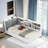 Lordina Bed with Upholstered Storage Headboard, Side Shelves and A Rotating Board-1065598211