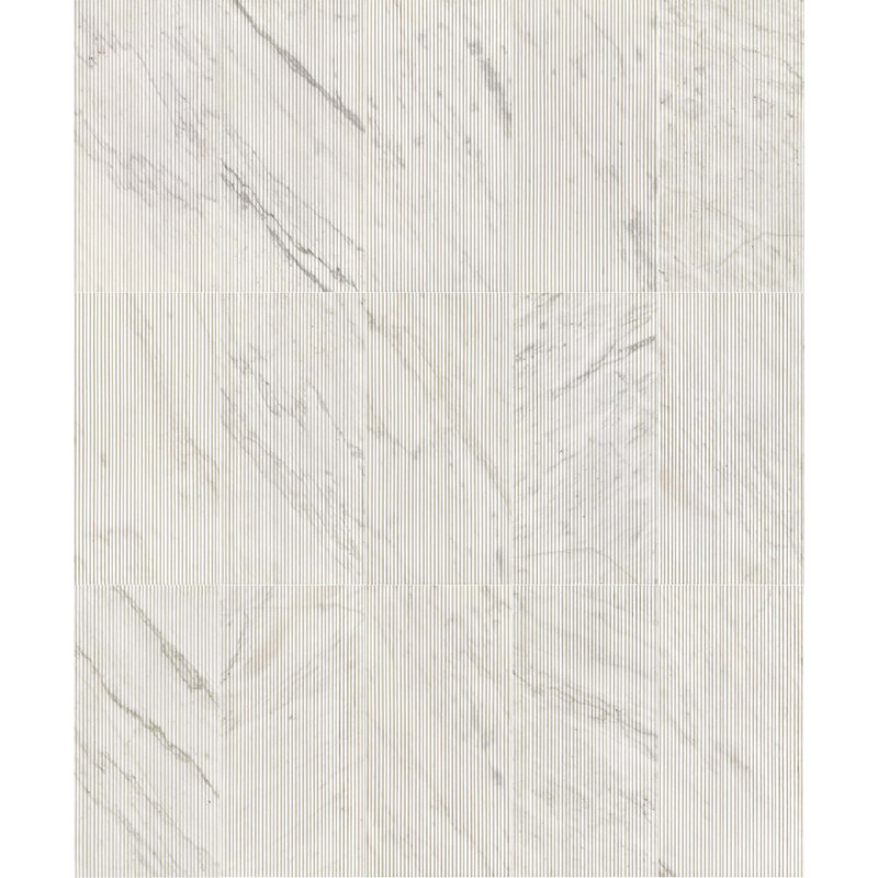 Carreau de marbre cannelé 3D naturel 12 "x 24" avec finition texturée pour mur, 1 boîte 4 pièces
