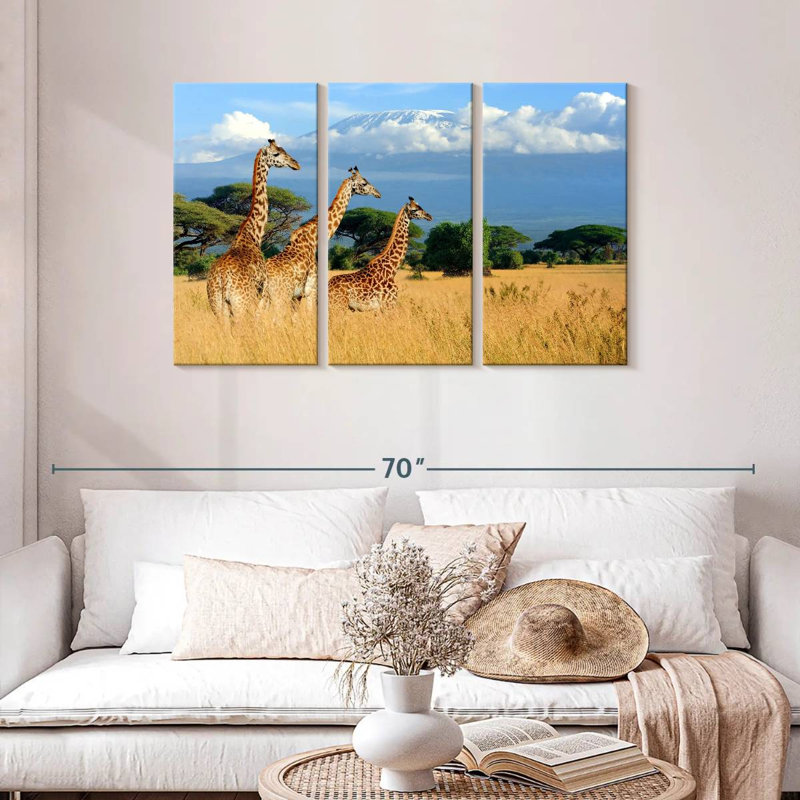 Alvord Dallying Giraffes, H 28 po x l 45 po