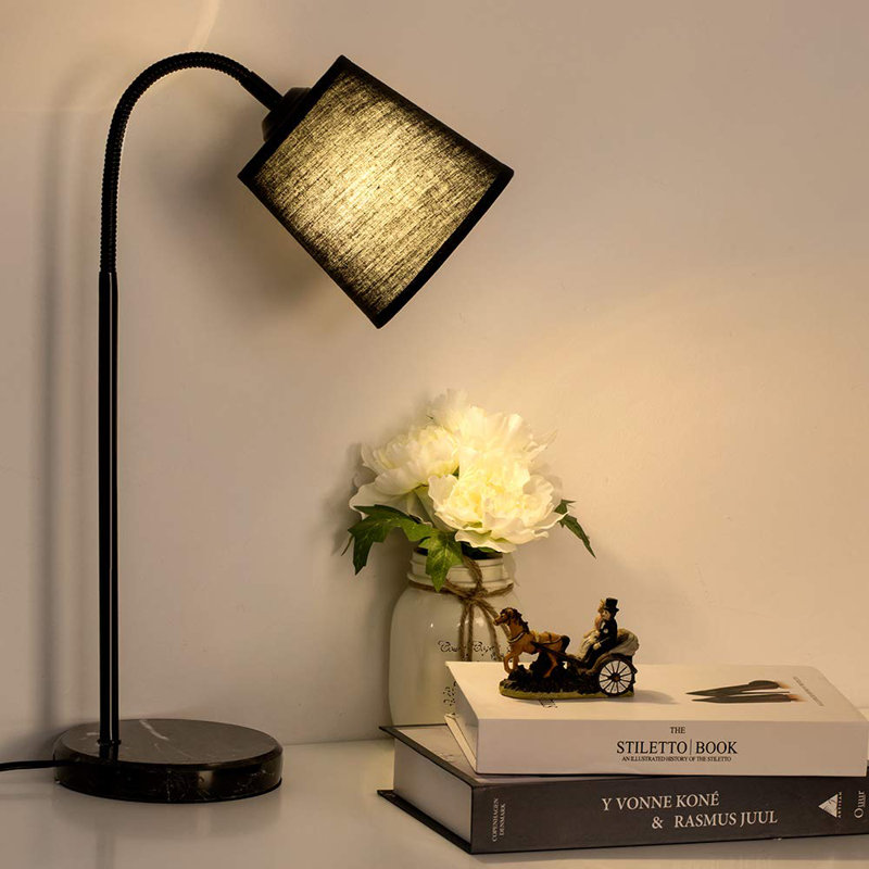Lampe de bureau 20,7 po Bedi, Noir, Noir