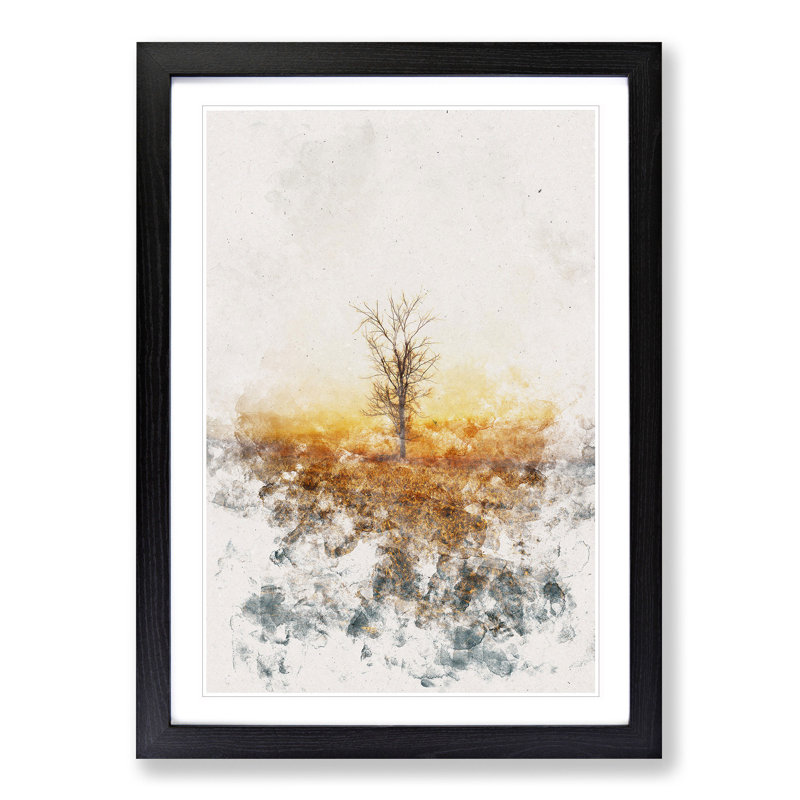 Summer Tree - Picture Frame Graphic Art Print, Black Framed, 33cm H x 24cm W x 2cm D
