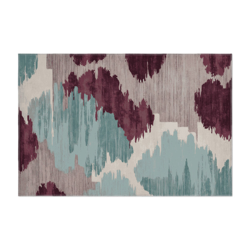 Watercolor Gray Indoor and Outdoor Area Rug, Rectangle 9' x 12'